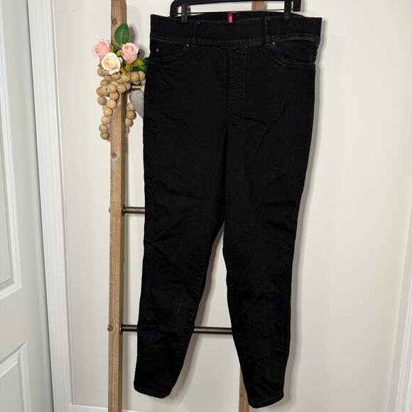 Spanx Black Denim Jeggings Pull On Size X Large - Picture 1 of 10